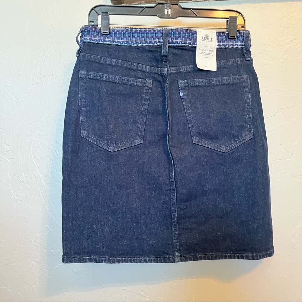 NWT LEVI’S Made & Crafted High-Rise Skirt in Sky Rinse Sz 30 Button Front - Picture 6 of 15